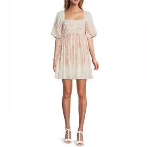 Antonio Melani Karyna Square Neck Puff Sleeve Floral Print Dress-Sz 12-Like New